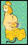 3_toes absurd_res accessory animal_crossing ankha_(animal_crossing) anthro anus anus_focus ball_sniffing balls balls_focus balls_on_face barefoot bedroom_eyes big_balls big_butt black_border blue_hair blush blushing_profusely border breasts butt canid canine canis dark_nipples digital_media_(artwork) domestic_cat domestic_dog duo eyes_closed facesitting feet felid feline felis foot_focus g3aaltthing genitals gynomorph gynomorph/gynomorph hair hair_accessory hi_res intersex intersex/intersex isabelle_(animal_crossing) looking_at_viewer looking_back looking_pleasured mammal masturbation musk narrowed_eyes nintendo nipples nude open_mouth pattern_background penis seductive shih_tzu short_tail simple_background sitting sitting_on_another sniffing soles straddling tail toes tongue tongue_out toy_dog yellow_balls yellow_body yellow_breasts yellow_penis