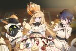  >_< 2girls absurdres akena_(ssrr3783) bangboo_(zenless_zone_zero) belle_(zenless_zone_zero) billy_kid billy_kid_(starlight) blonde_hair blue_hair brown_hat cake cissia_(zenless_zone_zero) commentary_request eous_(zenless_zone_zero) food gloves green_eyes hair_between_eyes hat highres holding holding_pastry_bag icing icing_on_face indoors korean_commentary long_hair multiple_girls norma_hollowell own_hands_clasped own_hands_together pastry_bag purple_eyes short_sleeves sparkle velina_airgid white_gloves wise_(zenless_zone_zero) zenless_zone_zero 