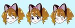  :3 animal_ears bad_id bad_pixiv_id blue_eyes blush brown_hair cat_ears expressions jitome lowres morning_musume noroko0614 smile tanaka_reina twintails 