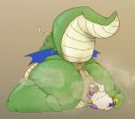 1_horn 2026 ambiguous/ambiguous ambiguous_gender animal_genitalia antennae_(anatomy) anthro anus artist_name belly big_anus big_butt black_stripes blue_body blue_eyes blue_membrane blush bodily_fluids butt digital_drawing_(artwork) digital_media_(artwork) dragonite duo extreme_size_difference eyewear eyewear_on_head featureless_feet feet feral fur gaping gaping_anus generation_1_pokemon generation_2_pokemon genital_slit genitals glasses glistening glistening_butt glistening_thighs goggles goggles_on_head green_body green_butt green_scales green_tail hi_res hooves horn huge_anus huge_butt hyper hyper_anus hyper_butt looking_back male_(lore) mareep markings membrane_(anatomy) membranous_wings micro nintendo open_mouth overweight overweight_ambiguous overweight_anthro pink_blush pink_tongue pokemon pokemon_(species) puffy_anus raised_tail scales signature simple_background sitting size_difference spread_anus spreading steam striped_markings striped_tail stripes sweat sweaty_butt sweaty_legs sweaty_tail tail tail_markings tan_antennae tan_anus tan_background tan_belly tan_body tan_scales tan_tail text thick_thighs tnfdarent tongue tongue_out watermark wearing_glasses white_body white_fur white_wool wings wool_(fur)