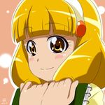  blonde_hair close-up hairband kise_yayoi kueru_(yuuki_tamerawanai) notebook precure short_hair smile_precure! white_hairband yellow_eyes 