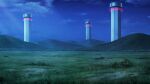  absurdres artist_request bush cloud field game_asset grass highres landscape mountain night no_humans outdoors scenery sky star_(sky) starry_sky third-party_source touhou touhou_spell_carnival tower 
