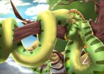 2020 anthro apode coiling day draconcopode hi_res legless looking_at_viewer male naga nude outside serpentine solo tongue tongue_out zyyphelze