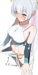  1girl blue_eyes blush breasts cho_kaguya-hime! clothing_cutout colored_inner_hair commentary_request crop_top highres indoors kuro_sironekono large_breasts long_hair midriff mole mole_on_thigh multicolored_hair navel runami_yachiyo runami_yachiyo_(kassen) runami_yachiyo_(tsukuyomi) shorts simple_background solo wavy_mouth white_background white_hair white_shorts 
