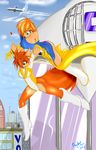  airplane balloon cape carrying costume_switch female flying frist frist_(artist) hair human little_victory mammal red_hair rodent scarlet_(sequential_art) sequential_art squirrel superhero vicky_(little_victory) victory_girl 