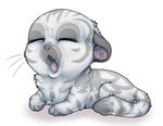  ambiguous_gender cub cute feline fur mammal open_mouth solo tiger toradoshi white_fur yawn yawning young 
