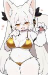 2026 4_fingers accessory anthro big_ears bikini biped black_bow black_claws black_horn blush blush_lines bow_(feature) bow_ribbon breasts canid canine chest_tuft choker claw_pose claws clothed clothing colored curvy_figure cute_fangs digital_media_(artwork) eyelashes fangs female female_anthro finger_claws fingerpads fingers fluffy fox front_view fur gold_bikini golden_week hair hair_accessory hair_bow hair_ribbon heart_symbol hearts_around_body hearts_around_head hi_res horn inner_ear_fluff jewelry kemono long_hair looking_at_viewer luna_(spommmm) mammal medium_breasts midriff monotone_body monotone_fur monotone_hair monotone_tail navel necklace open_mouth open_smile pawpads pink_inner_ear pink_pawpads portrait ribbons shaded simple_background simple_shading smile solo spommmm standing swimwear tail teeth thigh_gap three-quarter_portrait tuft twin_bows twin_hair_bows two-piece_swimsuit white_background white_body white_ears white_fur white_hair white_inner_ear_fluff white_tail wide_hips yellow_bikini yellow_clothing yellow_eyes yellow_swimwear