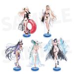  5girls admiral_hipper_(azur_lane) ahoge armpits azur_lane bag bikini black_bikini black_hair black_horns black_one-piece_swimsuit blonde_hair braid breasts character_name cleopatra_(azur_lane) comiket_108 dark-skinned_female dark_skin eyewear_on_head flat_chest frilled_one-piece_swimsuit frills full_body green_eyes green_hair groin hat high_ponytail horns implacable_(azur_lane) innertube jacket large_breasts long_hair long_skirt low-braided_long_hair low-tied_long_hair merchandise_available moskva_(azur_lane) multicolored_hair multiple_girls navel official_art one-piece_swimsuit one_eye_closed ponytail purple_eyes purple_hair purple_jacket purple_streaks purple_thighhighs red_eyes sample_watermark sandals simple_background single_thighhigh skirt small_breasts solar_(happymonk) stomach streaked_hair sun_hat sunglasses swim_ring swimsuit tanlines thigh_strap thighhighs transparent_bag two_side_up unryuu_(azur_lane) very_long_hair watermark white_background white_bikini white_hat white_one-piece_swimsuit white_skirt 