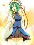  akasata bad_id bad_pixiv_id blouse green_hair hat hat_ribbon heart ribbon rod_of_remorse shiki_eiki short_hair skirt solo touhou wide_sleeves 