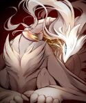  blue_eyes commentary_request fire flaming_eye highres looking_at_viewer no_humans o_hitu_g pokemon pokemon_(creature) pokemon_focus red_background reshiram simple_background sitting wings 