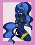  anthro anthrofied ball_gag bdsm blue_hair blue_nipples bondage bound breasts cutie_mark equine female friendship_is_magic gag hair horn horse kloudmutt long_hair mammal my_little_pony navel nipples nude pony princess_luna_(mlp) solo winged_unicorn wings 