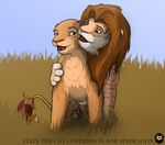  disney duo feline felix_tile_the_cat female feral feral_on_feral lion male mammal nala outside sex sindragon straight the_lion_king 