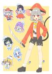  >_< 6+girls :3 alternate_costume anchor_print animal_ears ascot asymmetrical_wings bishamonten's_pagoda black_boots black_shorts black_streaks blonde_hair blue_hair blue_sailor_collar blue_shorts blue_wings blush boots brown_hair chibi chibi_inset commentary_request commission edamanecha gradient_hair green_eyes grey_hair hat highres hijiri_byakuren holding holding_sword holding_weapon houjuu_nue jacket kumoi_ichirin long_hair looking_at_viewer mouse_(animal) mouse_ears mouse_girl mouse_tail multicolored_hair multiple_girls murasa_minamitsu myouren_temple_clan_(touhou) nazrin open_clothes open_jacket open_mouth pirate_costume pirate_hat purple_eyes purple_hair red_eyes red_hat red_jacket red_wings sailor_collar sample_watermark shirt short_hair shorts skeb_commission smile solo_focus streaked_hair sword tail toramaru_shou touhou ufo very_long_hair watermark weapon white_hat white_shirt wings yellow_ascot 