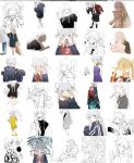  2girls cho_kaguya-hime! collage commentary_request genkounikki01 highres japanese_clothes jersey kimono multiple_girls runami_yachiyo sakayori_iroha shirt tanabata umbrella white_hair 