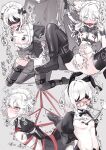  1girl 2boys anal anal_fingering ankle_cuffs arms_behind_back bar_censor bdsm bisexual_male black_bow black_bowtie black_dress black_thighhighs blindfold blunt_bangs blush bondage bound bound_arms bound_legs bow bowtie censored commentary_request crossdressing crossdressing_(mtf) cum dokomilk double-parted_bangs dress ejaculating_while_penetrated ejaculation fellatio femdom fingering frilled_dress frills full_body gag gagged grey_eyes grey_hair grey_hoodie grey_pants hair_between_eyes hair_ribbon handsfree_ejaculation heart heart_in_eye highres hood hoodie irrumatio kneeling long_hair m_legs maid maid_headdress male_focus male_maid male_penetrated medium_hair motion_lines multiple_boys multiple_views nipple_clamps nipple_stimulation nipple_suction_cups nipple_weights oral original pants penis projectile_cum ribbon ring_gag sex sex_from_behind sex_toy shibari short_sleeves sidelocks spread_legs suspension symbol_in_eye testicles thighhighs tongue tongue_clamp tongue_out trap trembling twintails upper_body vibrator vibrator_on_penis wide-eyed wiffle_gag yaoi 