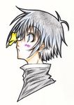  black_hair blue_eyes blush butterfly headshot kumagawa_misogi medaka_box 