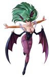  green_hair large_breasts morrigan_aensland official_art project_x_zone smile solo succubus vampire_(game) 