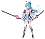  1girl arch_kalmia armor armored_boots blue_hair blush boots breasts breasts_out dual_wielding fingerless_gloves full_body fuyunagi_tsubasa game_asset gloves gold_trim hair_ornament hairclip high_ponytail holding holding_sword holding_weapon large_breasts large_variant_set long_hair looking_at_viewer magical_girl nipples non-web_source official_art open_mouth panties parted_lips ponytail purple_eyes reverse_grip saitou_natsuki self-datamine shinsou_kenki_arch_saver simple_background solo sword tachi-e thighhighs torn_clothes torn_thighhighs transparent_background underwear variant_set weapon 