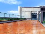  balcony blue_sky building bush chain-link_fence city cityscape cloud cloudy_sky day door fence fuuki_iinchou_seira game_asset no_humans non-web_source official_art outdoors plant railing rooftop scenery school self-datamine sky tile_floor tiles visual_novel_cg window 