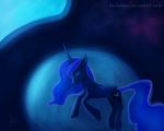  bed blue_hair cool_colors cutie_mark equine eyes_closed female feral friendship_is_magic hair horn horse lying mammal moon my_little_pony pony princess_luna_(mlp) raikoh-illust simple_background sleeping solo sparkles stars winged_unicorn wings 