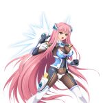  1girl absurdly_long_hair angry armor blue_eyes blush bodysuit breasts cleavage clenched_hand divine_heart_makina divine_heart_makina_(character) energy_wings fighting_stance game_asset gloves hair_ornament headgear kagemusya kurusu_makina_(divine_heart_makina) large_breasts large_variant_set long_hair looking_at_viewer magical_girl non-web_source official_art open_mouth pink_hair self-datamine simple_background skin_tight solo tachi-e thighhighs transparent_background variant_set very_long_hair 