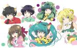  2boys 4girls androgynous animal_ears animal_hands black_hair blonde_hair blue_eyes blue_hair braid brown_eyes brown_hair cat_girl character_request commentary_request crossover fang final_fantasy final_fantasy_ix green_eyes green_hair hatsune_miku long_hair lum morie multiple_boys multiple_girls paw_pose ranma_1/2 saotome_ranma saotome_ranma_(male) short_hair single_braid smile tendou_akane tiger_ears tiger_girl tiger_paws tiger_stripes twintails urusei_yatsura vocaloid zidane_tribal 