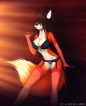  brown_hair canine clothed clothing female fox hair hair_over_eyes macmegagerc mammal skimpy 
