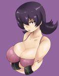  1girl bracelet breasts cleavage gym_leader highres jacky_(artist) jewelry large_breasts nail_polish natsume_(pokemon) nintendo pokemon pokemon_(game) pokemon_hgss purple_hair red_eyes 