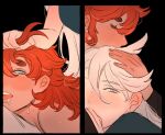  2girls after_sex cuddling femdom gundam gundam_suisei_no_majo highres implied_sex meme milfcookiesimp miorine_rembran multiple_girls red_hair role_reversal smelling smelling_hair sometimes_like_this/also_like_that_(meme) suletta_mercury white_hair yuri 