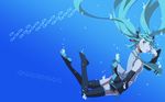  akanbe aqua_eyes aqua_hair boots detached_sleeves floating_hair hatsune_miku highres long_hair looking_at_viewer necktie nokko skirt solo submerged thigh_boots thighhighs tongue tongue_out twintails underwater very_long_hair vocaloid 