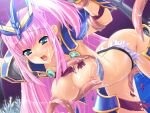  1girl armor ass bent_over blue_eyes blush breasts broken_armor cum game_asset gold_trim kinmedai_pink large_breasts long_hair magical_girl nipples non-web_source official_art open_mouth pauldrons pink_hair rape restrained seiryuu_tenmu self-datamine shoulder_armor shouryuu_senki_tenmu slime_(substance) solo tearing_clothes tears tentacles torn_clothes variant_set very_long_hair visual_novel_cg water 