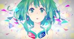  2012 bare_shoulders character_name dated earrings goggles goggles_around_neck green_eyes green_hair gumi happy_birthday jewelry kise_(swimmt) looking_at_viewer number open_mouth short_hair solo star upper_body vocaloid 