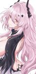  1girl absurdres arknights ass bare_back breasts butt_crack civilight_eterna_(arknights) cleavage cleavage_cutout clothing_cutout colored_skin commentary_request covered_nipples demon_girl demon_horns dress happy highres horns huge_ass jewelry ken_(shutenndouji1) large_breasts light_smile long_hair multiple_rings out-of-frame_censoring pink_eyes pink_hair red_eyes ring ring_on_every_finger simple_background smile solo theresa_(arknights) turtleneck very_long_hair white_background white_dress white_skin wide_hips 
