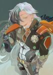  1boy abs absurdres bandolier belt black_gloves black_hair black_jacket boothill_(honkai:_star_rail) brown_belt collared_jacket commentary_request cropped_jacket cropped_shirt cyborg floating_hair gloves grey_eyes grey_pants hair_over_one_eye highres honkai:_star_rail honkai_(series) jacket long_hair long_sleeves looking_at_viewer male_focus mole mole_under_eye mrsw0911 multicolored_hair open_mouth pants parted_hair partially_unzipped red_shirt sharp_teeth shirt sleeve_cuffs solo teeth two-tone_hair very_long_hair white_hair zipper zipper_pull_tab 