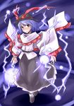  blue_hair electricity hat kugelschreiber nagae_iku red_eyes short_hair solo touhou 