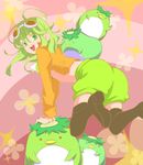  bad_id bad_pixiv_id boots goggles goggles_on_head green_eyes green_hair gumi jacket kappa megpoid_(vocaloid3) open_clothes open_jacket shihomarut shorts vocaloid 