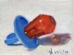  candy commentary english_commentary food food_focus jewelry noah_verrier oil_painting_(medium) original painting_(medium) ring ring_pop shadow still_life traditional_media white_background 