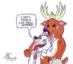  anal anthro antlers canine cervine confused deer duo gay horn male mammal muscles sex source_request straight_to_gay strong unknown_artist wolf 