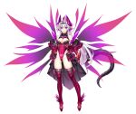  1girl abystia_dragoon bare_shoulders boots breasts bright_pupils cleavage cleavage_cutout clothing_cutout corruption covered_navel dark_persona dragon_girl dragon_horns dragon_tail energy_wings full_body game_asset gloves grin highleg highleg_leotard highres horns inoino kouyoku_senki_exs-tia large_breasts large_variant_set leotard long_hair looking_at_viewer non-web_source official_art parted_lips pointy_ears pubic_tattoo red_eyes rieszverne_suzette_paladill self-datamine showgirl_skirt simple_background smile solo standing tachi-e tail tattoo thigh_boots thighhighs transparent_background variant_set very_long_hair white_hair white_pupils wings 