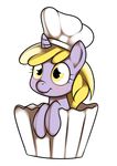 blonde_hair chef_hat cub dinky_hooves_(mlp) equine female feral friendship_is_magic hair hi_res horn horse kloudmutt mammal my_little_pony plain_background pony solo unicorn white_background yellow_eyes young 