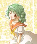  green_hair higurashi_no_naku_koro_ni hiyori kimiyoshi_natsumi orange_eyes school_uniform serafuku solo 