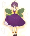  1st-mn dress elbow_gloves gloves leaf original pansy-chan purple_eyes purple_hair short_hair smile solo 