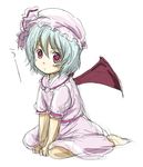  barefoot mathnote remilia_scarlet sitting sketch solo touhou wariza 