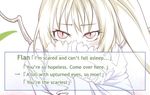  blonde_hair flandre_scarlet non-web_source red_eyes solo touhou translated wings 