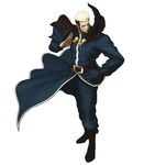  beard blonde_hair cape facial_hair goenitz highres male_focus multicolored_hair nona official_art snk solo svc_chaos the_king_of_fighters two-tone_hair wind 