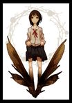  black_hair confused copyright_request inaba_taiju looking_at_viewer school_uniform solo wings 
