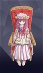  hat kasuga_yukihito long_hair patchouli_knowledge purple_eyes purple_hair ribbon solo touhou 