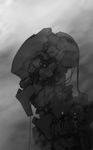  blame! cape cibo greyscale highres mecha monochrome science_fiction seu tsukuba_masahiro 