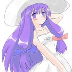  bad_id bad_pixiv_id dress hat lowres niwata_senpei patchouli_knowledge purple_hair solo sundress touhou 