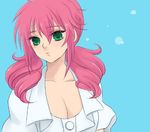  blouse breasts cleavage feldt_grace green_eyes gundam gundam_00 large_breasts lowres pink_hair plum_(arch) solo upper_body 